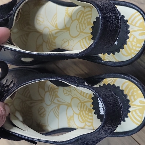 Fly London Ylva Black Leather Wedge Sandals - Picture 6 of 16